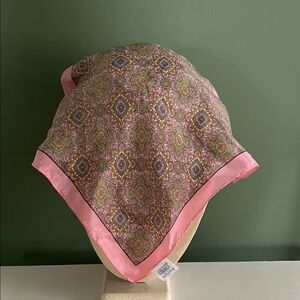 Vintage Claire's Pink Trim Paisley Scarf